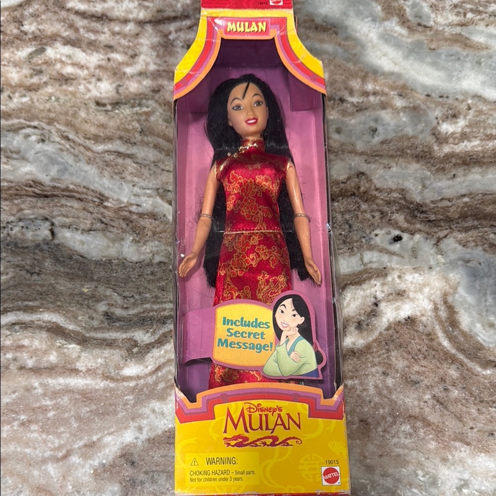 Disney Mulan Doll with Red and Gold Dress